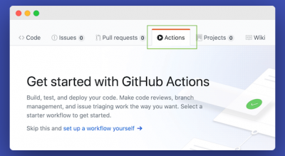 GitHub Actions Tab